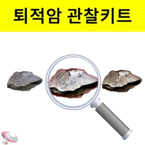 퇴적암 관찰키트 5인용KSCI-4699 돋보기로 암석을 관찰하고 퇴적물의종류학습. 집콕 만들기키트 과학교구