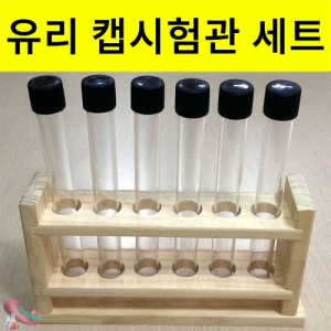 과학1번지 구정과학사,유리캡시험관 스크류마개 세트 나무시험관대 포함